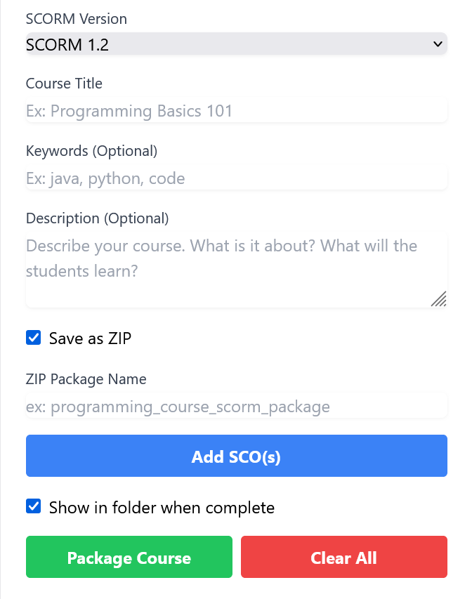 SCORM Packager
