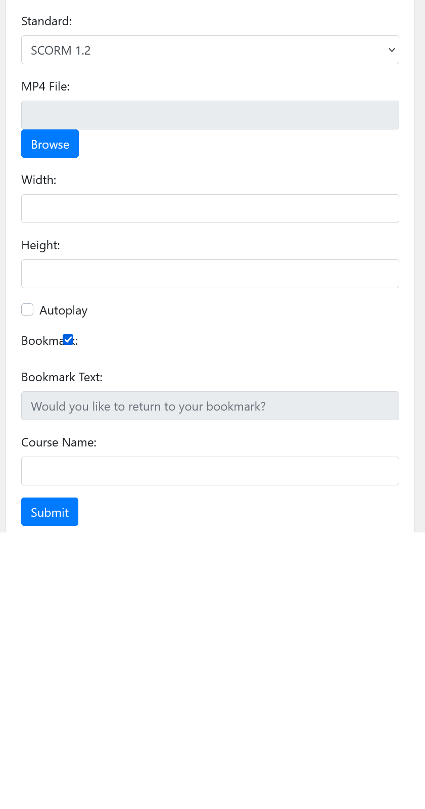 SCORM Video Player